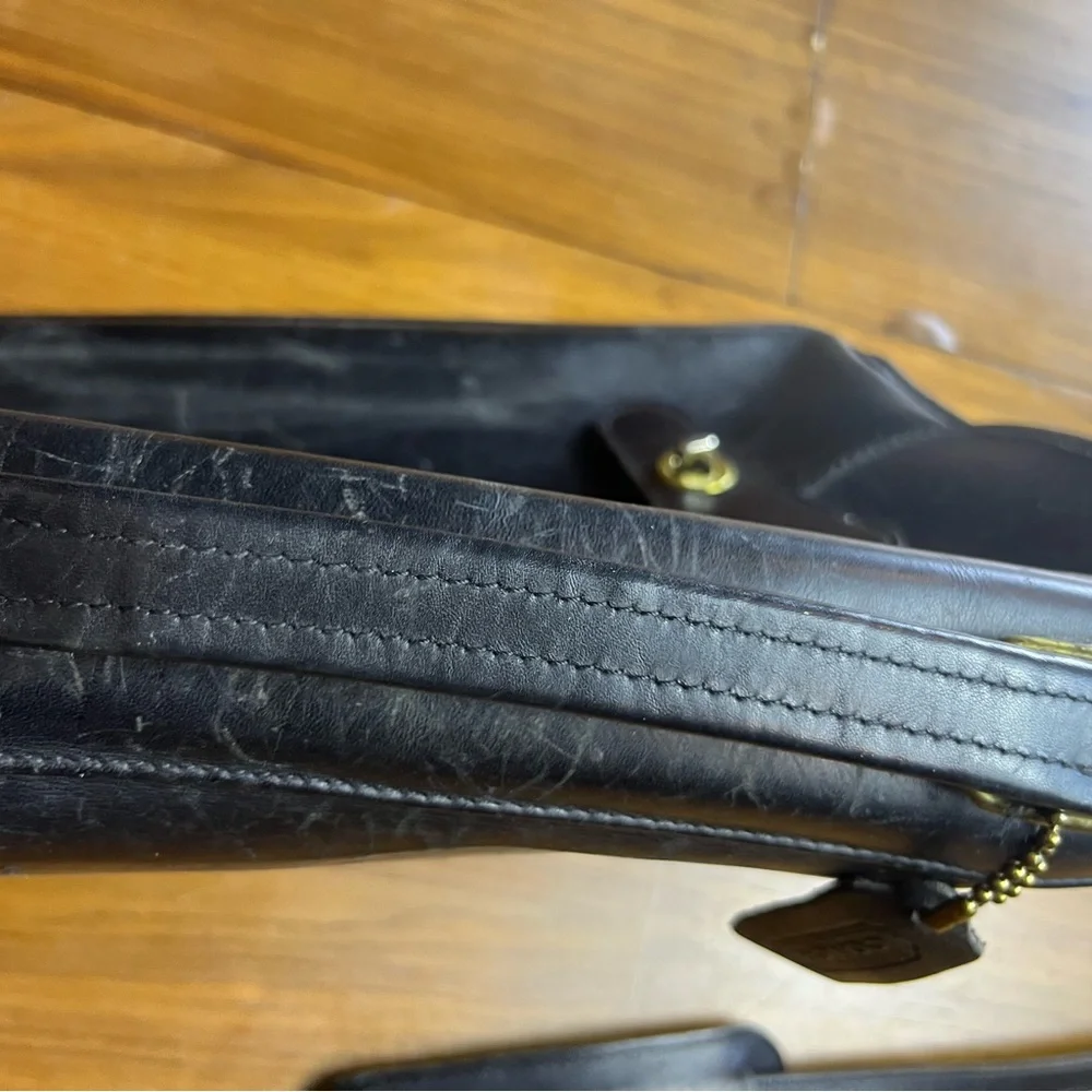 Vintage 1986 Coach Diplomat Attache Black Leather Briefcase Messenger Bag USA